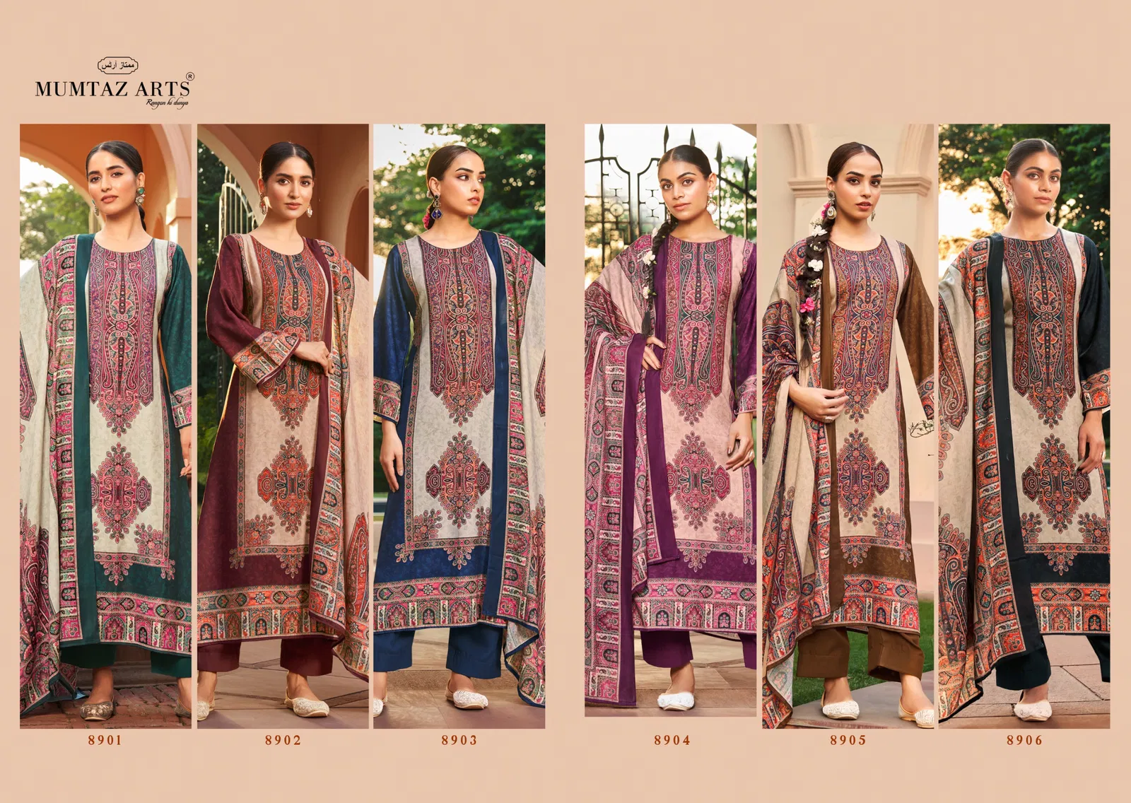 Shiringar By Mumtaz Pashmina Digital Printed Embroidery Dress Material Orders In India