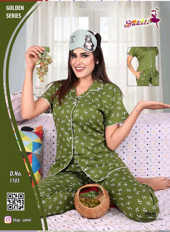 Saheli Sweety Premium Hosiery Cotton Night Wear Comfortable Printed Night Suits Collection
