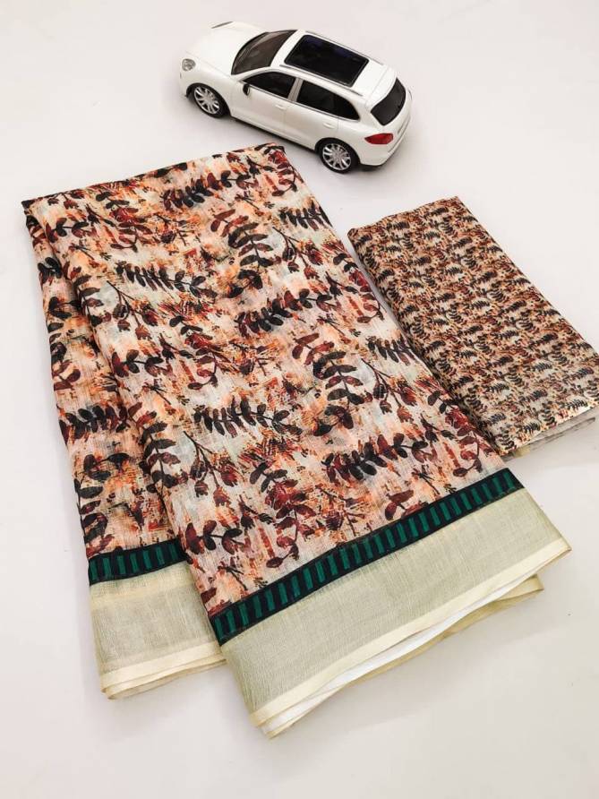 MG 279 Linen Printed Daily Wear Sarees Catalog