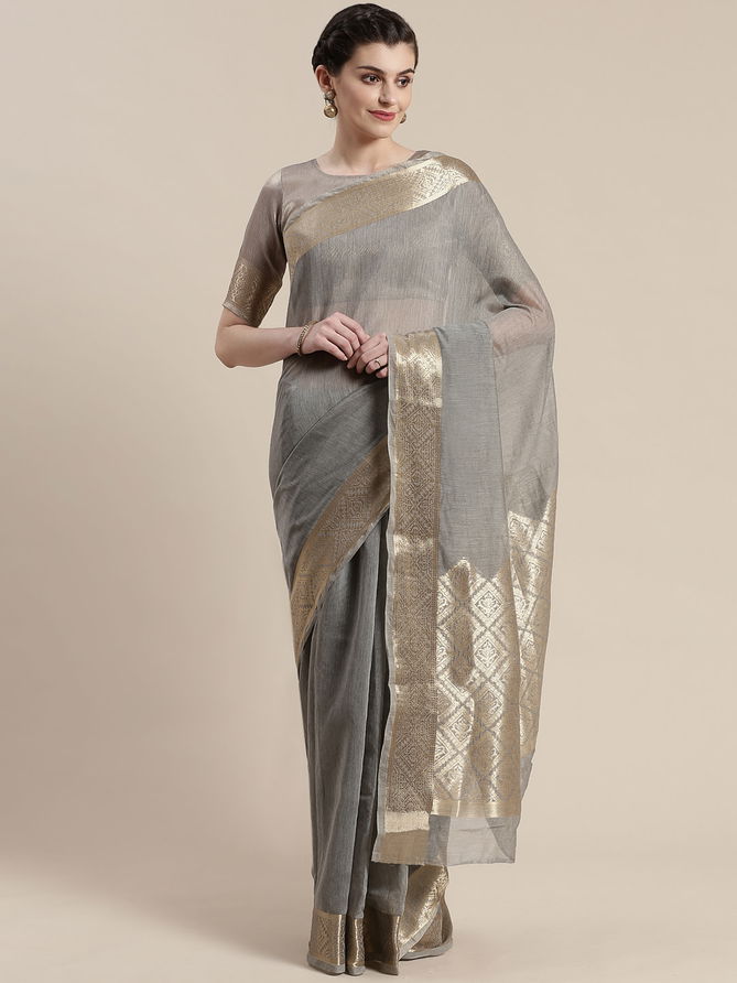 Sidnaz 1 Linen Blend Festive Wear Georgette Saree