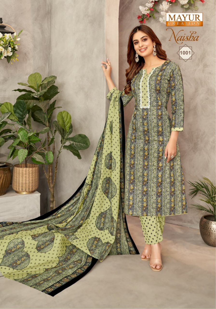 Naisha Vol 1 By Mayur Printed Cotton Dress Material Suppliers In India