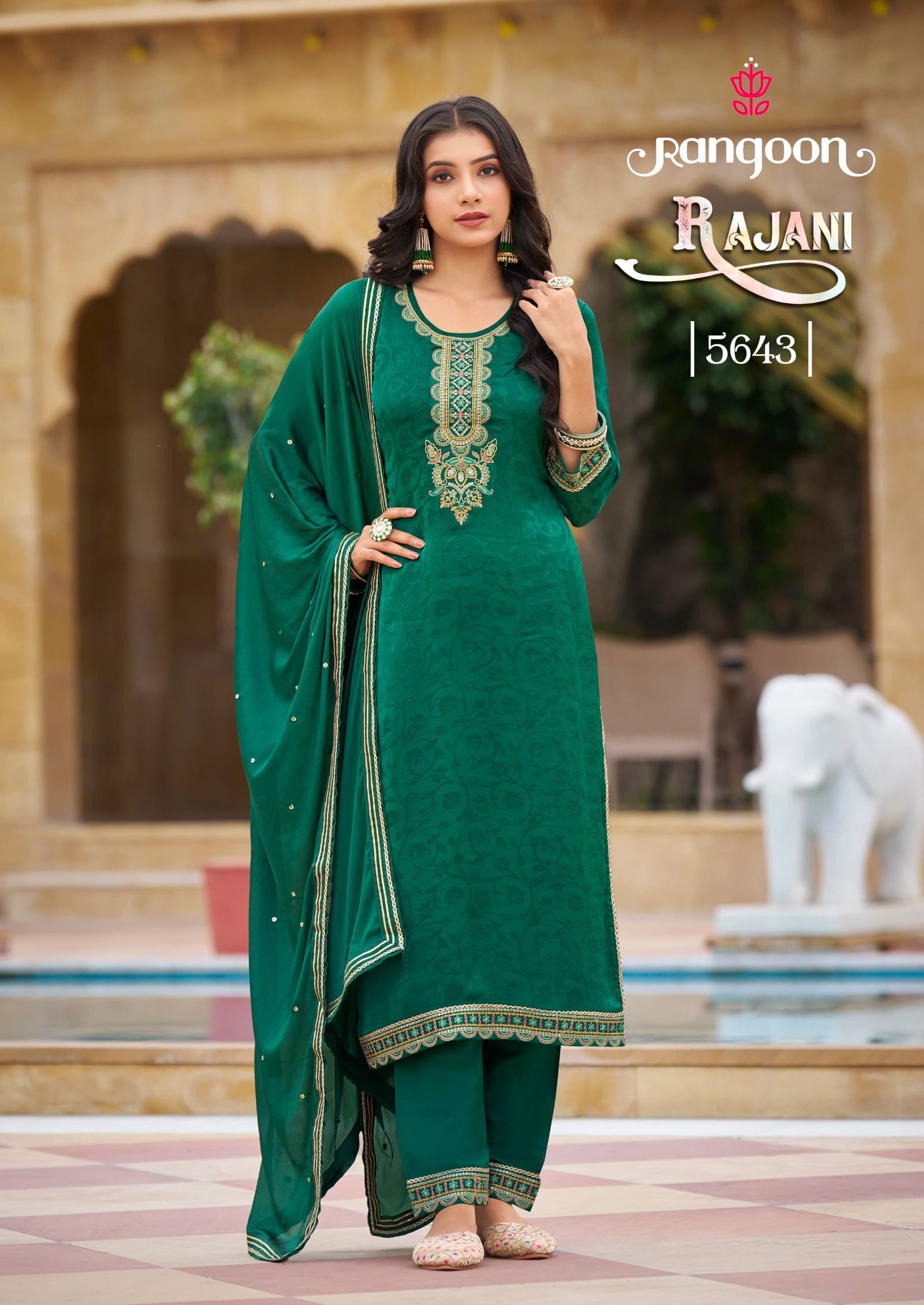 Rajani By Rangoon Chinon Kurti With Bottom Dupatta Wholesale Market In India