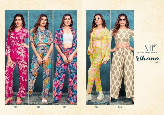 Rihana Vol 1 By Moksh Premium Viscose Maslin Cord Set Western Wholesale Online