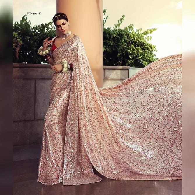 KB 1077 A To C Bollywood Party Wear Georgette Sarees Wholesale Shop In Surat