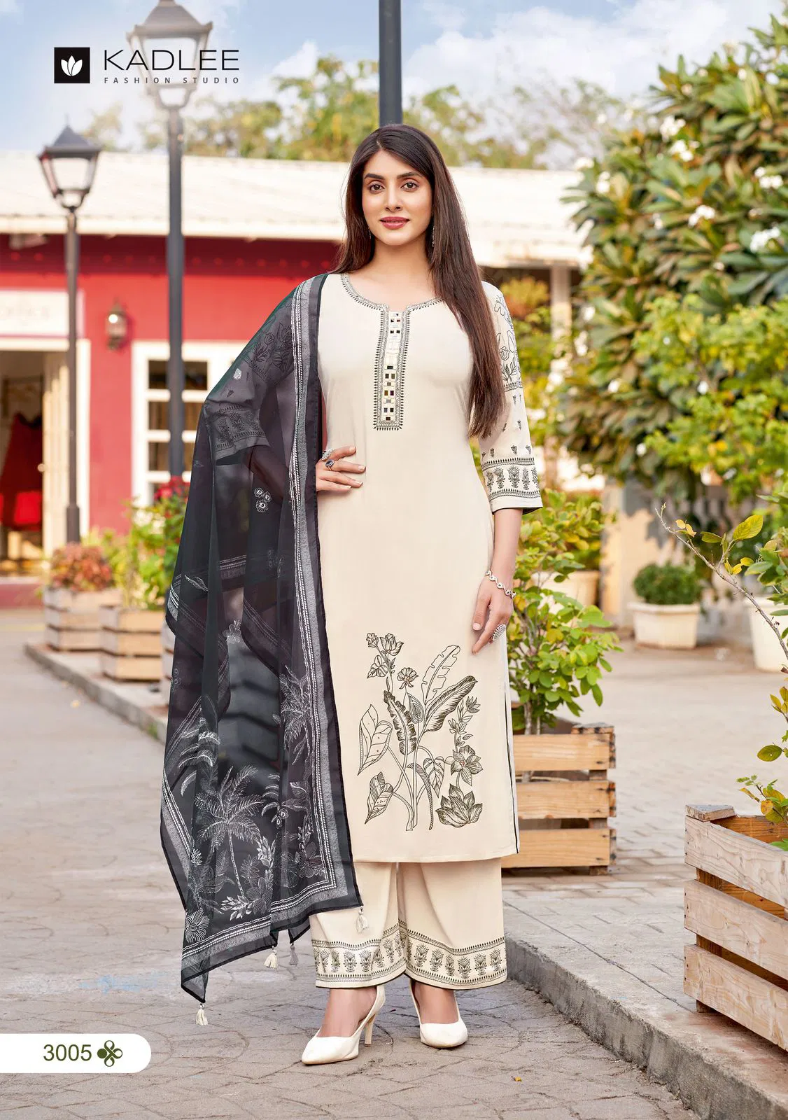 Kamyaa By Kadlee Rayon Printed Designer Kurti With Bottom Dupatta Orders In India