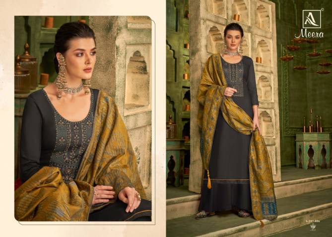 Alok Meera Fancy Festive Wear Embroidery Jam Cotton Designer Salwar Kameez Collection
