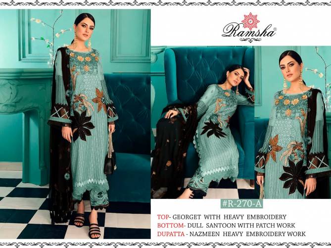 Ramsha R 270 Nx Latest Fancy Designer Festive Wear Heavy Georgette Embroidery Work Pakistani Salwar Suits Collection
