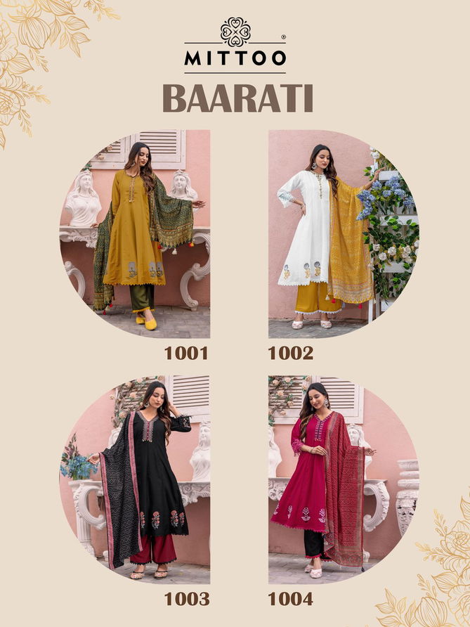 Baarati By Mittoo Vichitra Printed Kurti With Bottom Dupatta Wholesale Price