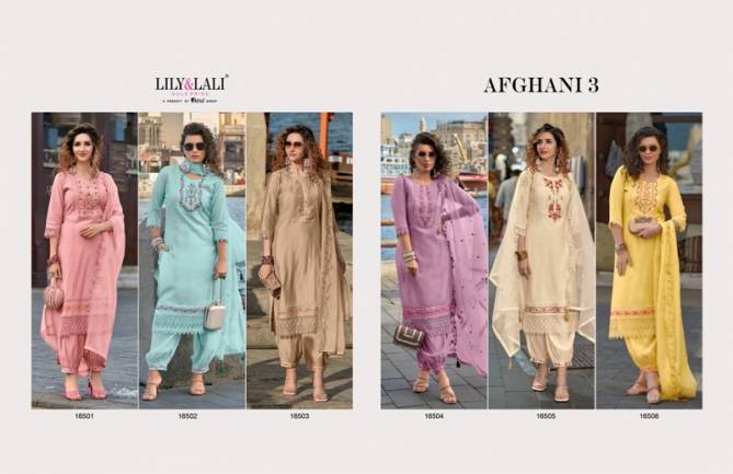 Afghani Vol 3 By Lily And Lali Embroidery Silk Readymade Suits Wholesale Suppliers In Mumbai
