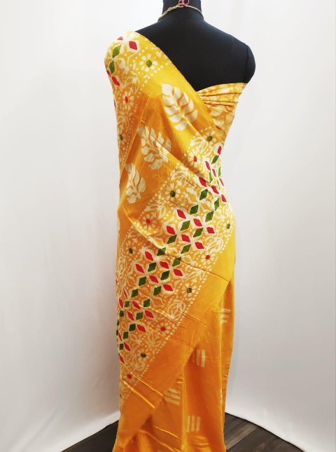 Latest Designer Daily Wear Bandhani Design Printed Cotton Silk Saree Collection 