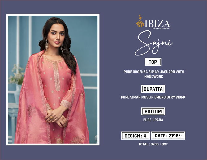 Sajni By Ibiza Organza Salwar Kameez Wholesale Shop In Surat