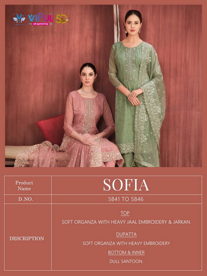 Sofia By Vipul Embroidered Organza Salwar Kameez Wholesale Market In Surat Wit Price