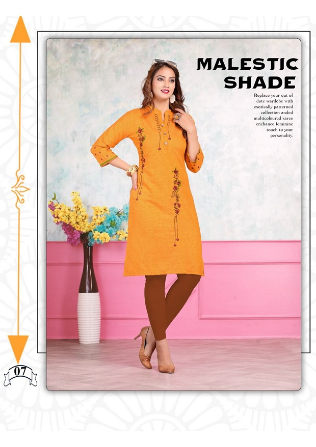 Herlin Latest Fancy Designer Regular Casual Wear Rayon Embroidery Kurtis Collection
