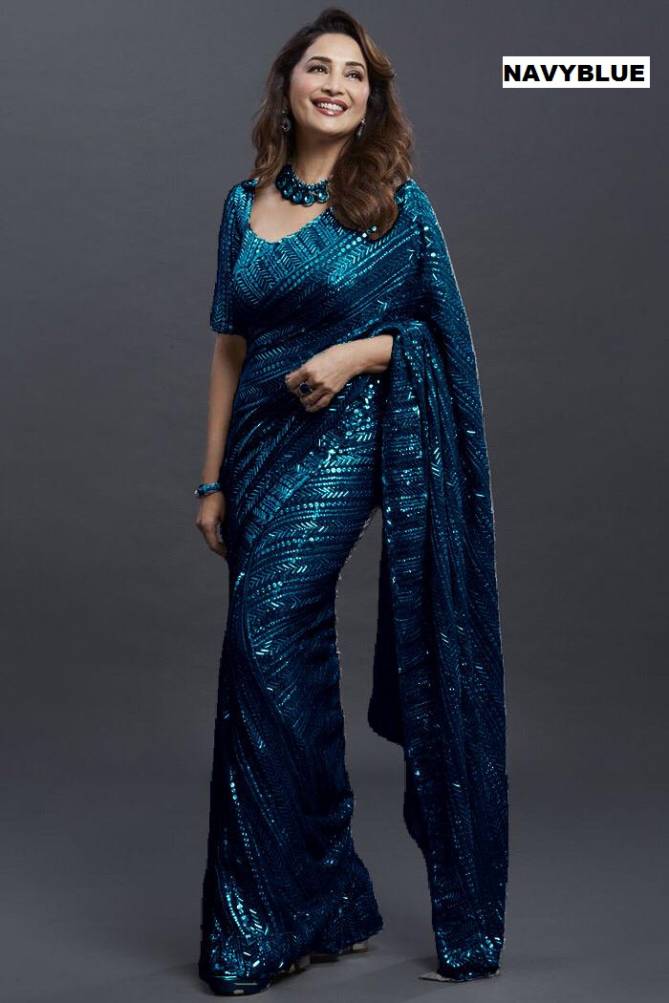 Madhuri Fancy Stylish Party Wear Georgette Designer Saree Collection
