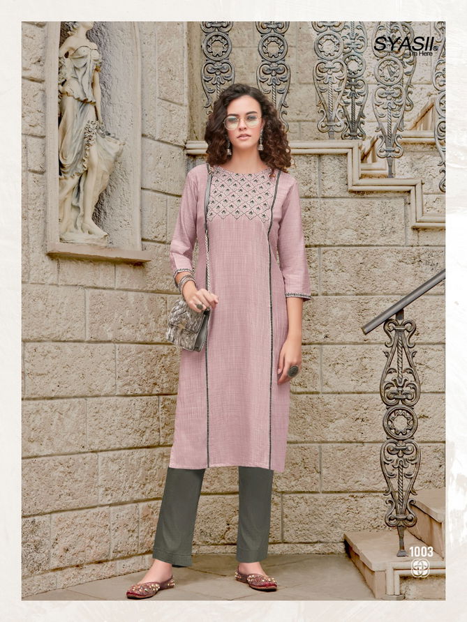 Syasii Unique New Designer Regular Wear VIscose  Embroidery Kurti Collection