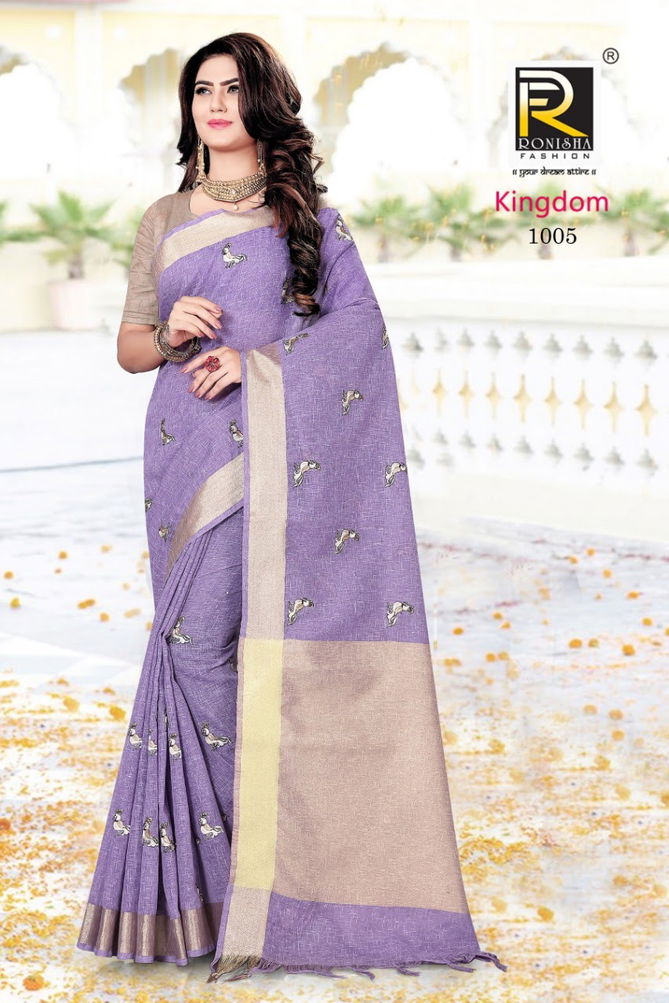 Ronisha Kingdom 2 Latest Regular Wear Cotton Silk Printed Saree Collection