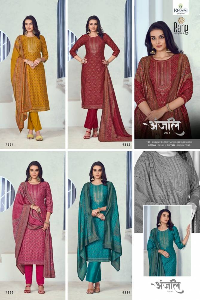 Anjali Vol 5 By Rang 4331 To 4334 Wholesale Kurti In India