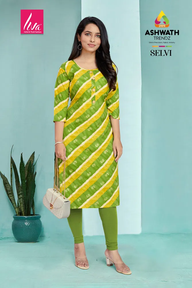 1 Selvi Ultra Premium Rayon Foil Printed Kurti Wholesale Market In Surat