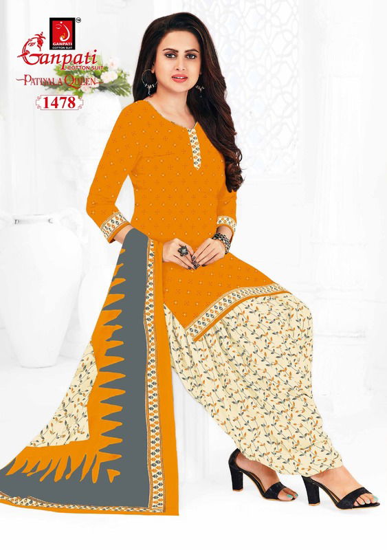 Ganpati Paatiyala Queen 3 Regular Wear Cotton Dress Material Collection
