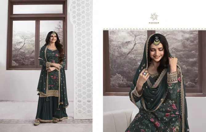 Vinay Kuleesh Swara Silk Embroidery Sharara Salwar Kameez Catalog
