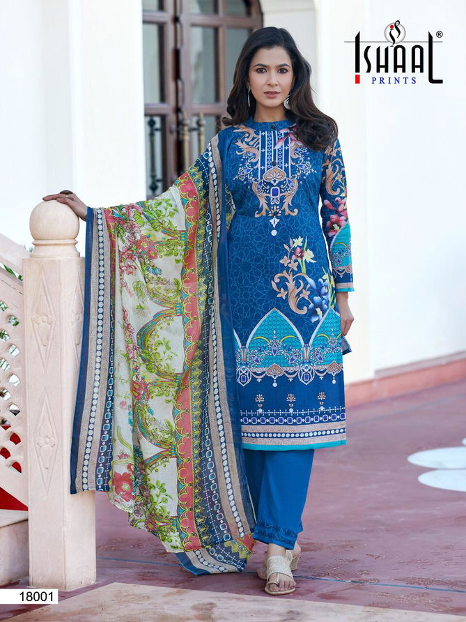 Ishaal Gulmohar 18 Latest Fancy Designer Pure Lawn Karachi Dress Material Collection
