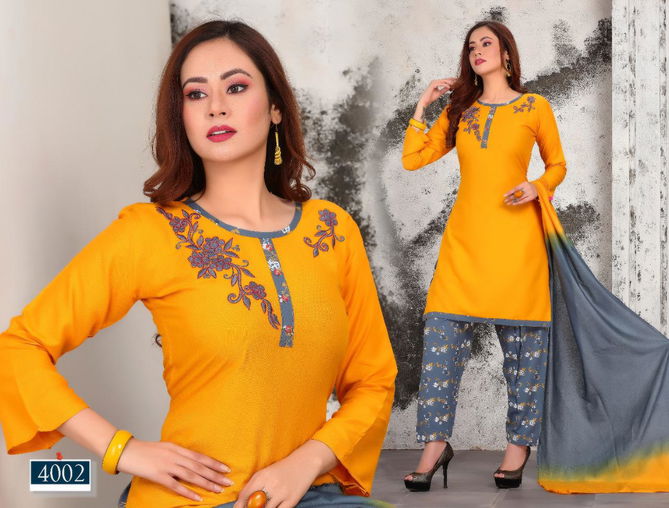 Trendy Gravity Latest Regular Casual Wear Heavy Rayon Embroidery Work Readymade Collection