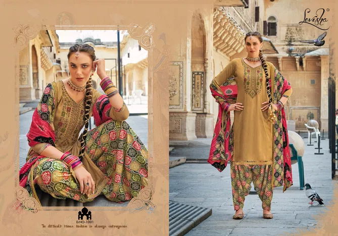 Nikhar Patiyala By Levisha Viscose Rayon Embroidery Punjabi Dress Material Wholesale Shop In Surat 