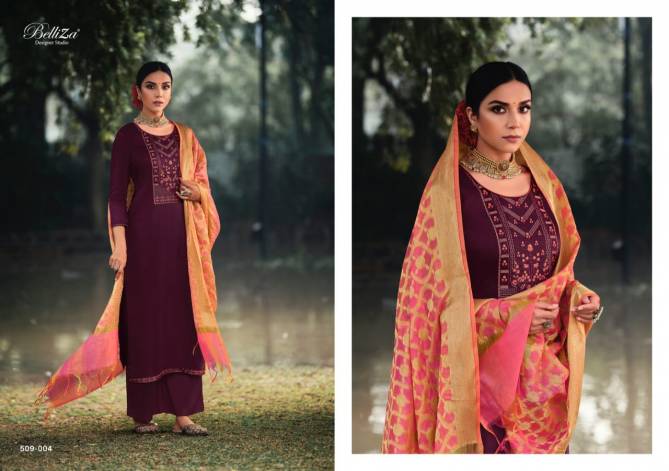Belliza Shubharambh 2 Fancy Wedding Wear Pure Original Heavy Jam Cotton with Exclusive Heavy Embroidery Top With Banarasi Dupatta Dress Material Collection