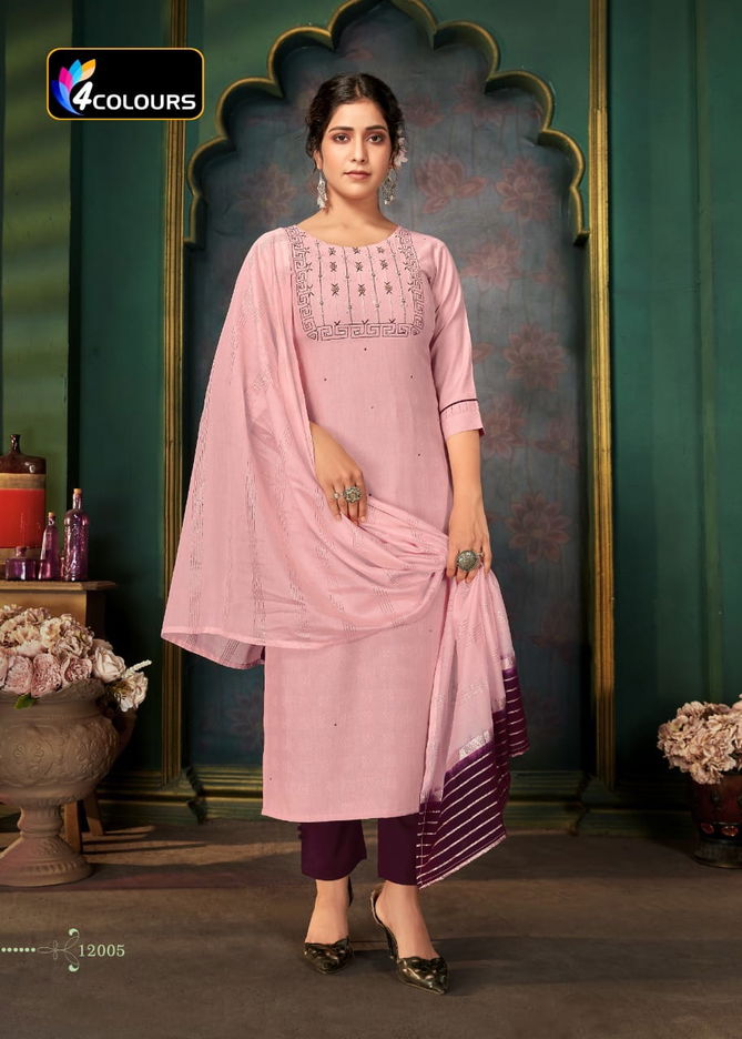 4 Colours Gulzar Handwork Festive Wear Heavy Handwork on Heavy 	Viscose Weaving Ready Made Collection
