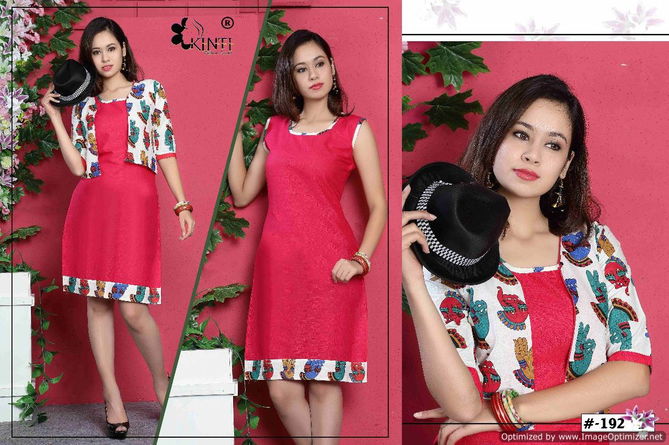 Kinti KamyaFancy Designer Ethnic Wear Handloom Cotton Printed Separate Jacket Kurtis Collection