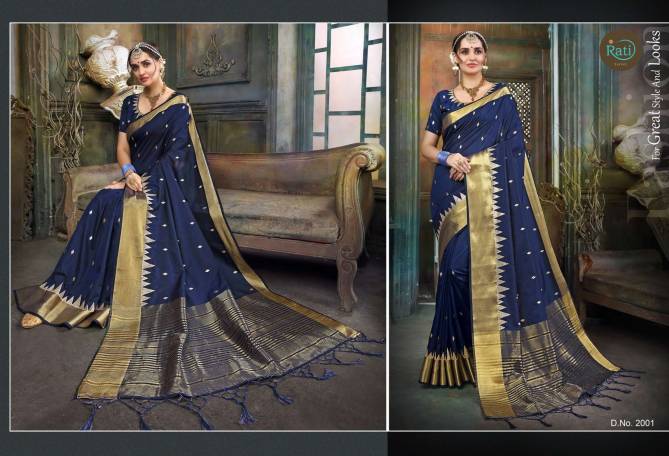 Rati Shloka Latest Designer Party Wear Festive Wear Linen Silk Saree Collection 