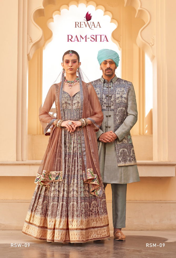 Ram-Sita By Rewaa Designer Bride And Groom Couple Wedding Wear Clothing Manufacturers