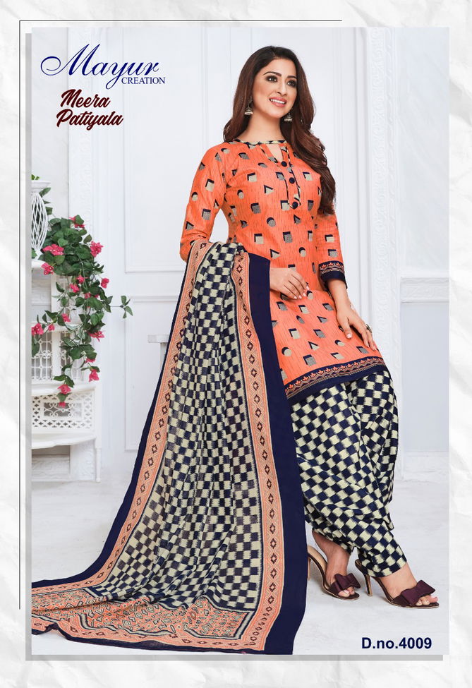 Mayur Meera Patiyala 4 Latest Fancy Regular Wear Printed Pure Cotton Readymade salwar Suit Collection
