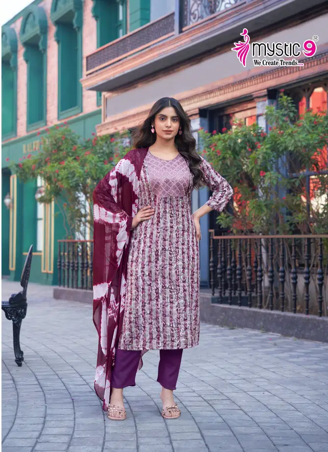 Rubina Vol 6 By Mystic 9 Rayon Kurti With Bottom Dupatta Orders In India