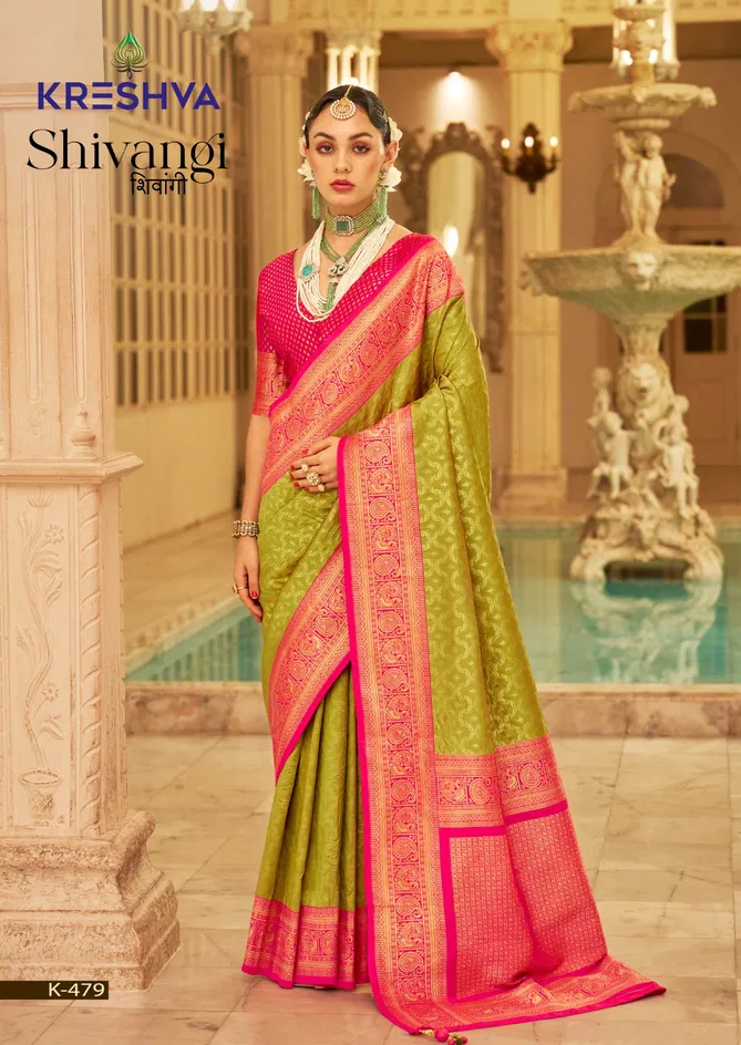 Shivangi By Kreshva Banarasi Pv Silk Wedding Wear Saree Exporters In India