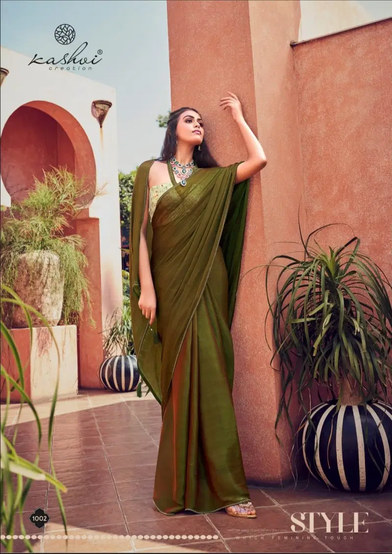 Kashvi Neel Vol 5 Satin With Swarovski Work Saree Collection