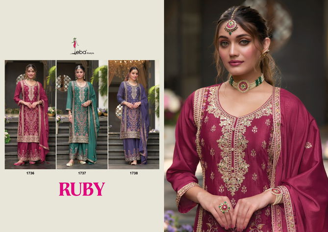 Ruby By Eba Chinon Readymade Suits Exporters In India