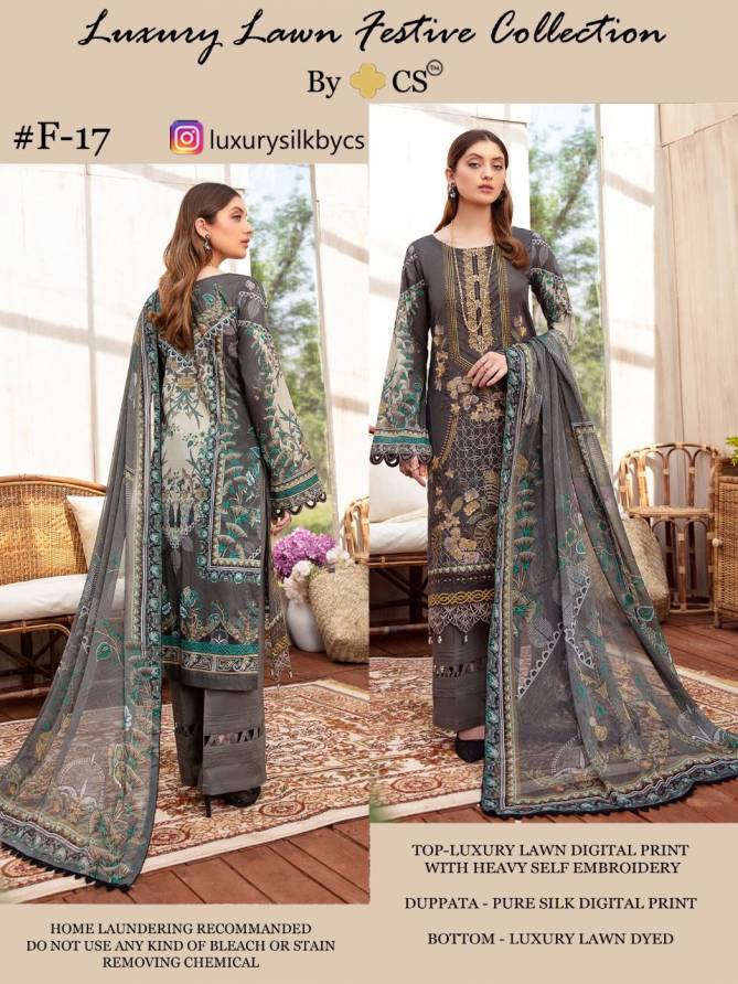 Cs 4 Luxury Lawn Cotton Printed Fancy Regular Wear Dress Material Collection