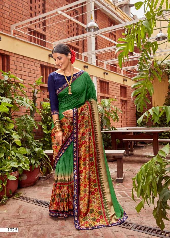 Kalista Falak Causal Daily Wear Vichitra Silk Printed Designer Saree Collection
