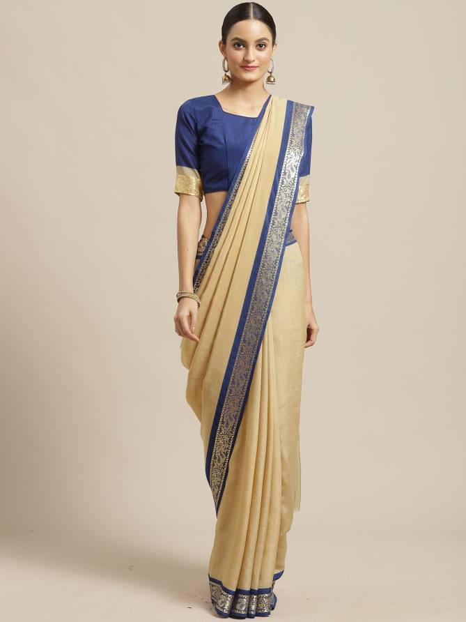 New Collection Of Plain Georgette Saree With Golden Border 