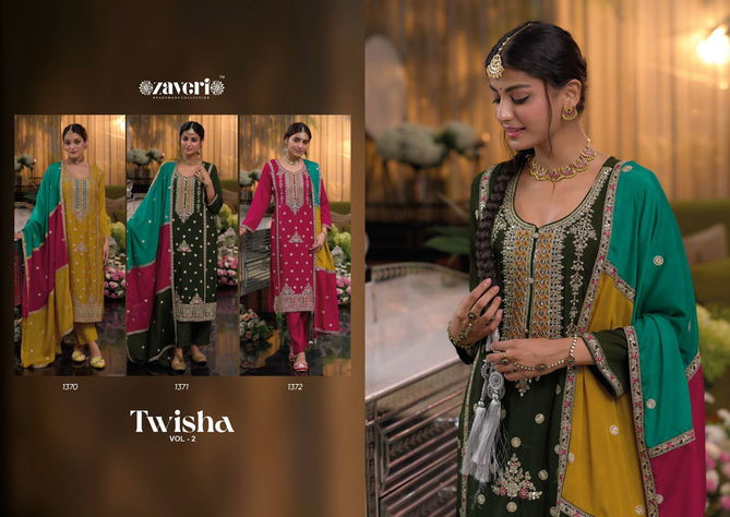 Twisha Vol 2 By Zaveri Chinon Embroidery Kurti With Bottom Dupatta Wholesale Online