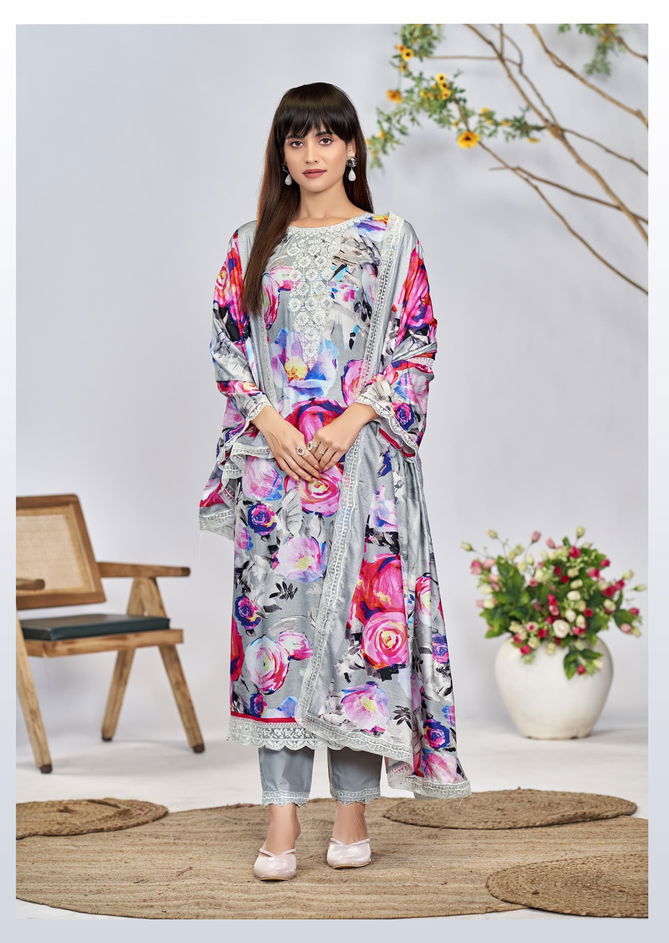 Kashmiri Garden By The Hermitage Shop Viscose Printed Dress Material Orders In India