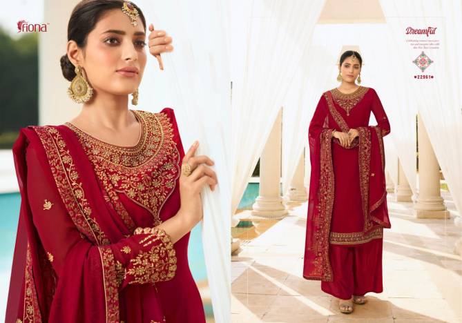 FIONA GULSAN Latest Wedding Wear Georgette Heavy Embroidery And stone Work Top with Dupatta Salwar Suits Collection  