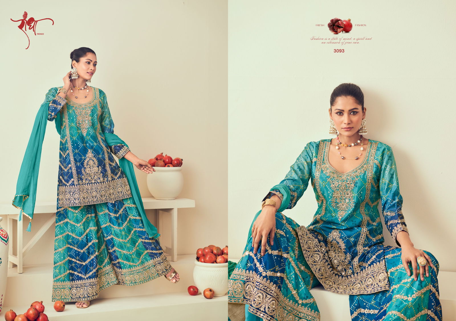 Rajmahal By Radha Trendz Chinon Readymade Suits Orders In India