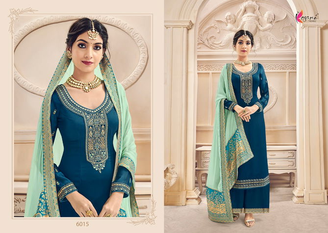 Kesari Naaz 3 Designer Heavy Fox Georgette and Heavy Self Embroidery work Dupatta Pallu and Diamond Salwar Suits Collection