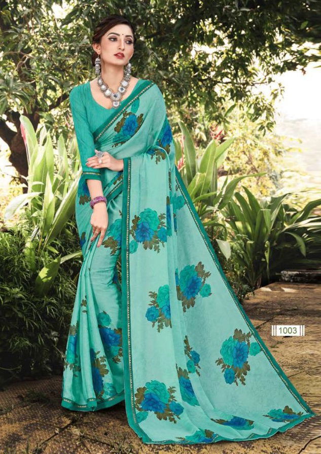 MANSAROVER  MEERA MOHAN VOL -01 Latest Fancy Designer Heavy Casual Wear Chiffon Printed Saree Collection