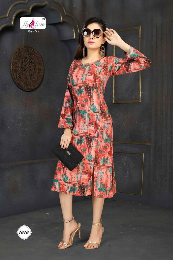 Fly Free Suduko 2 Latest Fancy Designer Stylish Casual Wear	Rayon Long Kurti Collection
