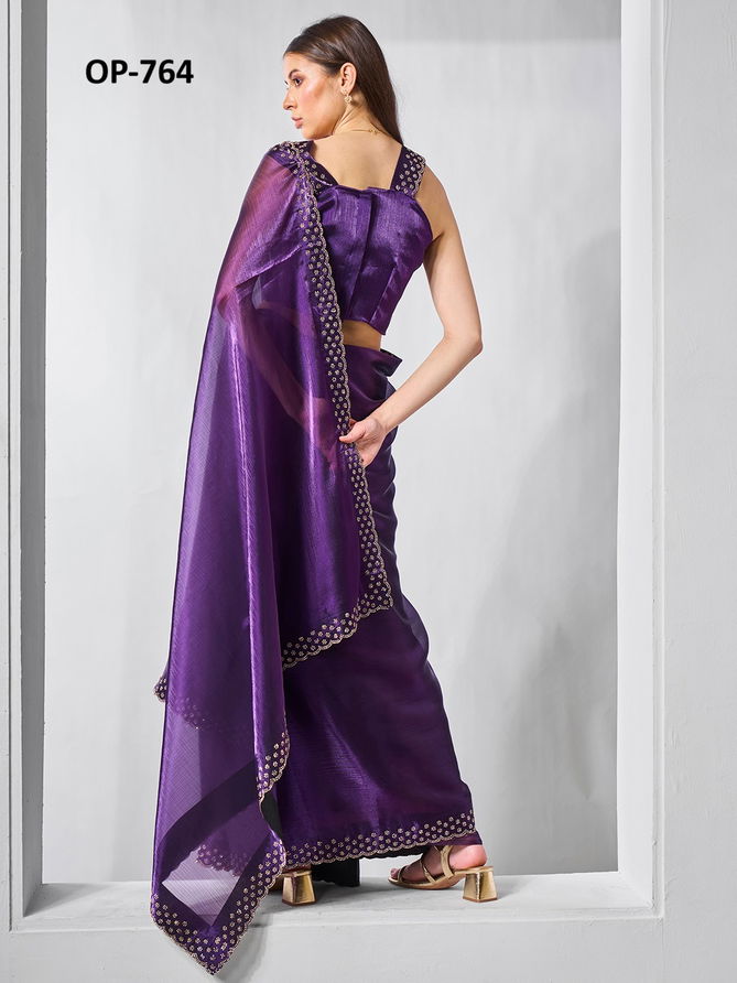 Laxminam OP 764 Purple Fancy Designer Saree Wholesale In India