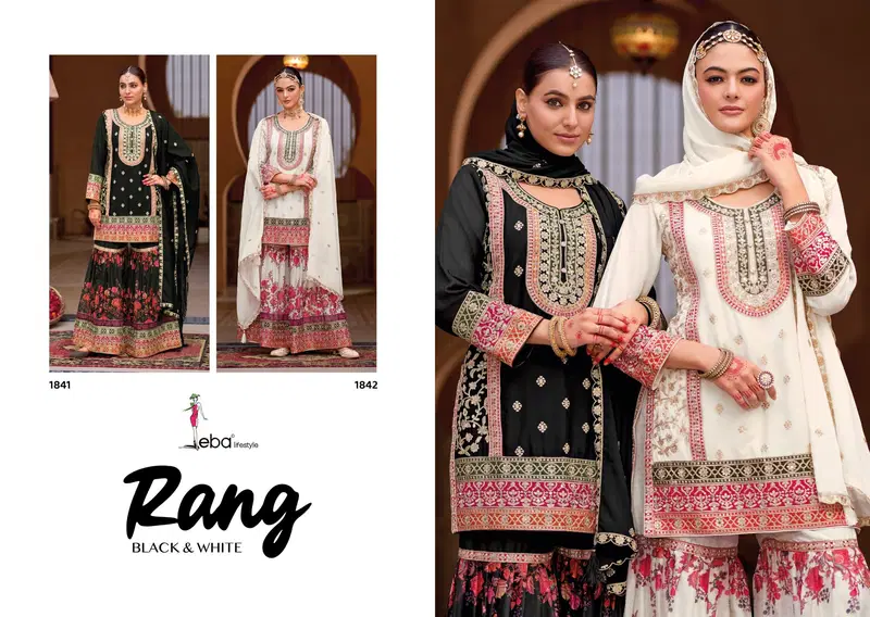 Rang Black & White By Eba Chinon Readymade Suits Suppliers In Mumbai