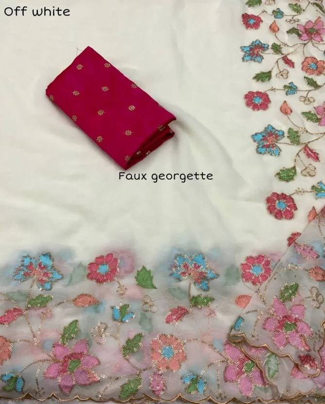 Ruhani Beautiful Fancy Party Wear Georgette Designer Saree Collection